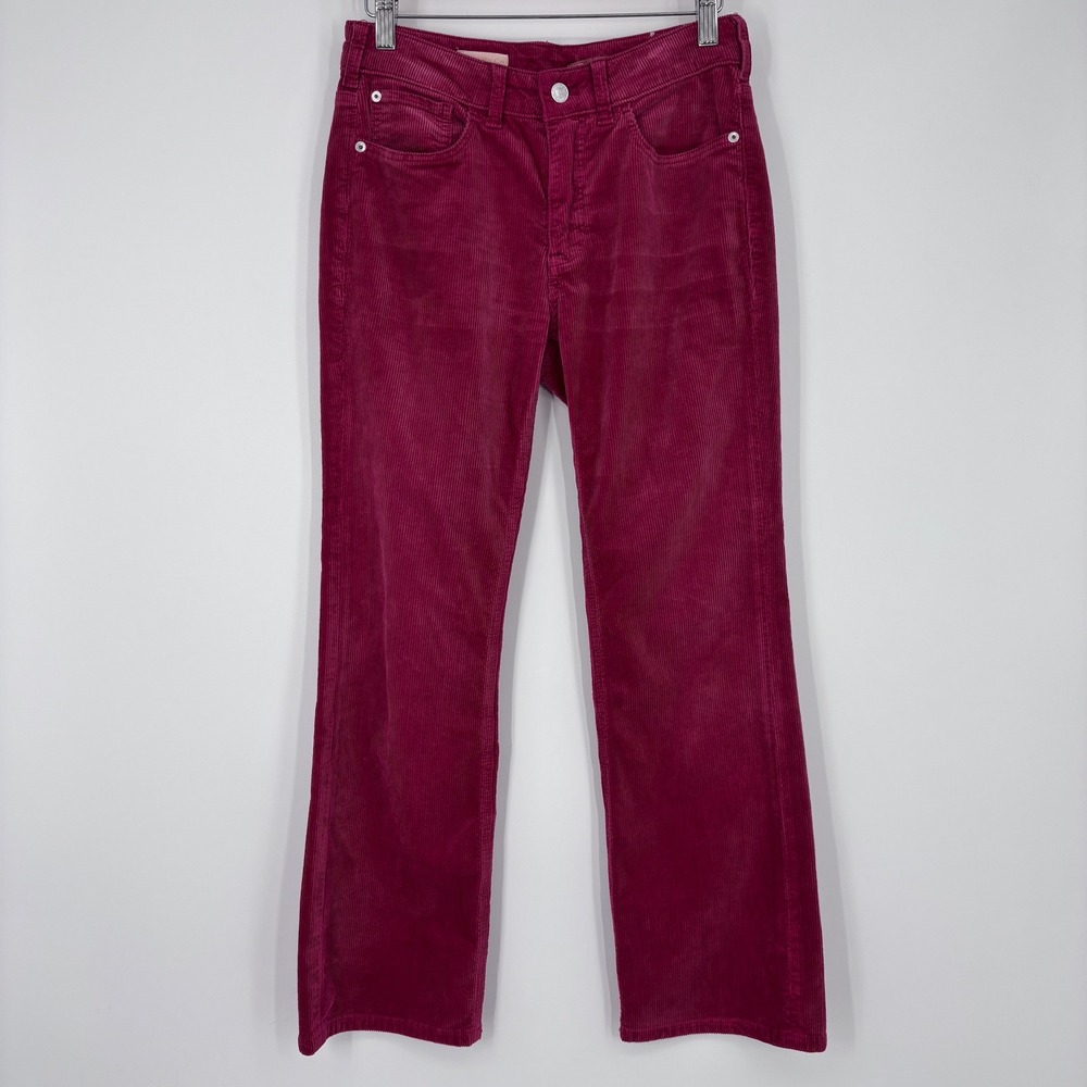 Pilcro Corduroy Pants Womens 25 Magenta Anthropologie Boho Retro Jewel Tone